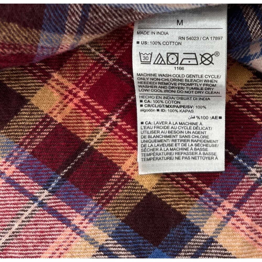 Old Navy Womens Flannel The Boyfriend Shirt Pink Plaid Medium - Picture 4 of 5